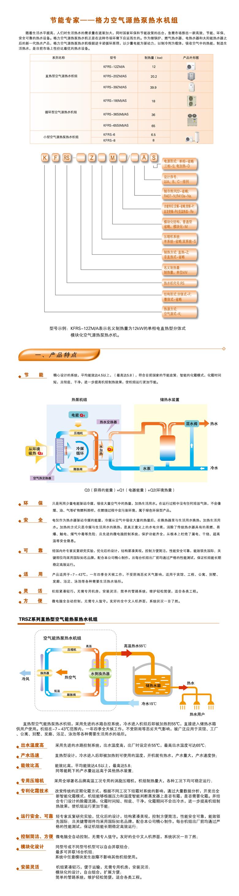 格力直熱型“空氣能”熱泵熱水機組